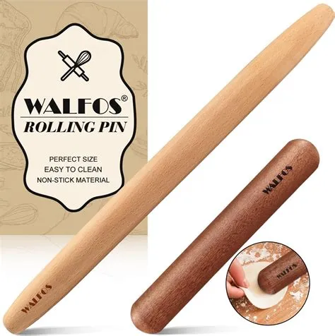 Amazon.com: Walfos Mini Rolling Pin Set - Small Natural Wooden Rolling ...