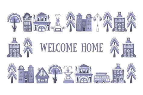 Premium Vector | Welcome home banner template frame with hand drawn ...