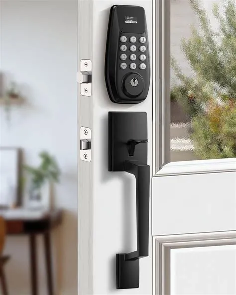 C100 Keyless Entry Door Lock with Handle Set, Deadbolt Lock for Front ...