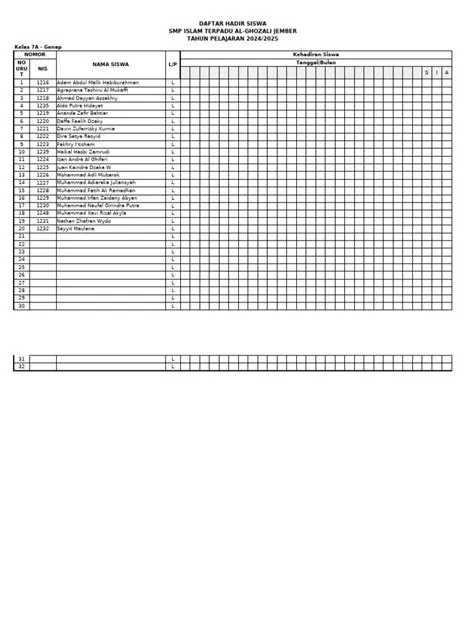 Update 20-05-2025 - Genap - Presensi Siswa - SMP Islam Terpadu Al ...