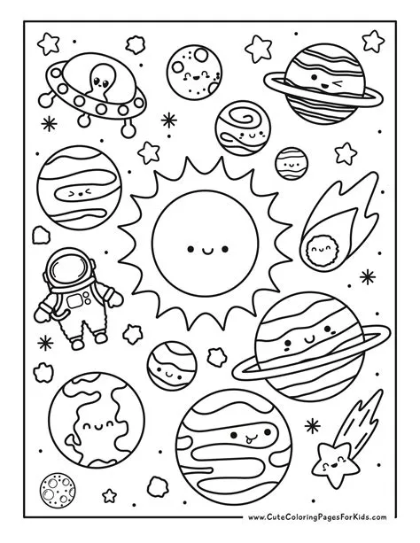 Preschool Outer Space Coloring Pages