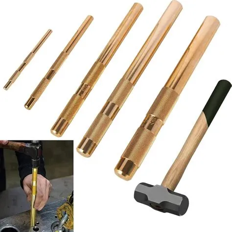 CORRBPEN Brass Punch Set,5 Piece Brass Drift Pin Punch Set,Tools 67003 ...