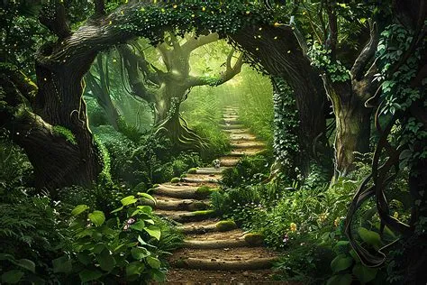 Forest Path Through Deep Magic Background, Beautiful, Forest Path ...