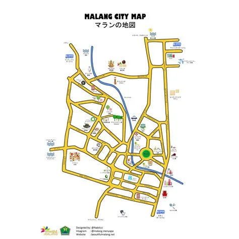 Map of Malang City in Japanese - Dinas Kepemudaan, Olahraga dan Pariwisata