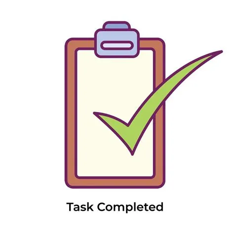 Task completed themed vector icon colored pictogram isolated on white ...