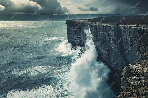 Premium Photo | Perilous beauty of tsunamis threatening clifflined ...