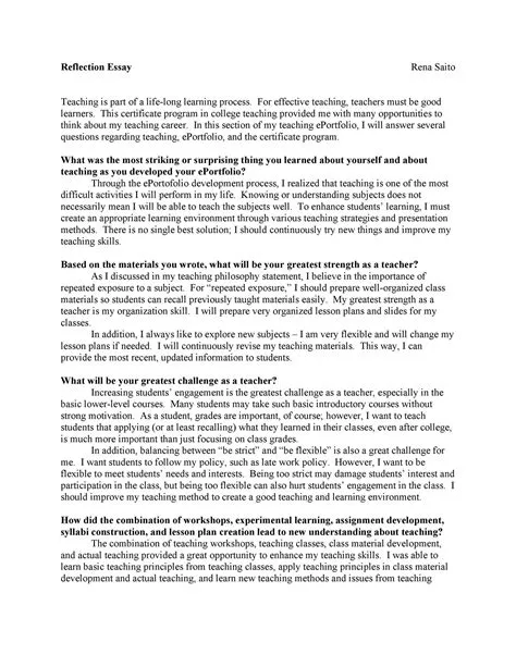 Download reflective essay example 23 | Reflective essay examples, Essay ...