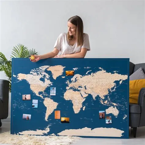 Push Pin World Map – Dark Blue | Tripmap.com