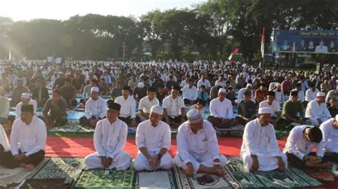 Ribuan Jamaah di Langkat Padati Alun-alun Laksanakan Sholat Idul Adha