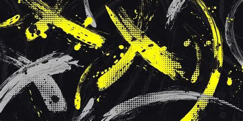 Abstract Grunge Background with Gray and Yellow Brush Texture. Creative ...