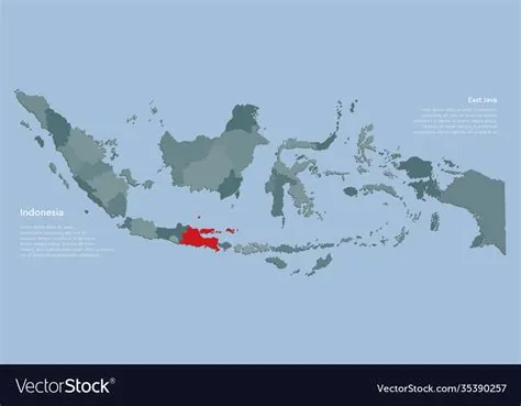 Province east java and country map Royalty Free Vector Image