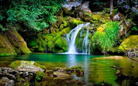 3D achtergrond met waterval