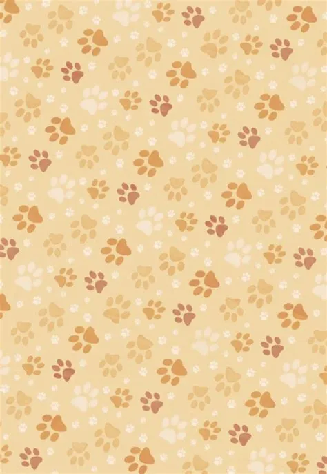Orange and Brown Dog Paw Print Background