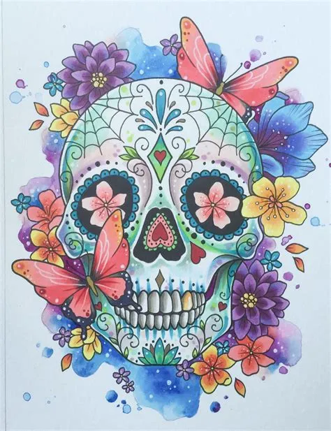 by Gloria Silva on Skull Candy | Sugar skull painting, Sugar skull ...