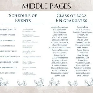 Nursing Pinning Ceremony Program Template Editable Template - Etsy