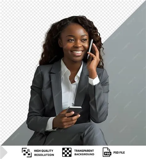 Premium PSD | Potrait phone call cheerful young mulatta woman in ...