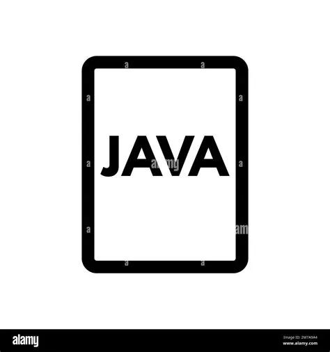 JAVA file icon line isolated on white background. Black flat thin icon ...