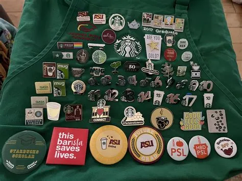 My collection of Starbucks issued pins : r/starbucksbaristas