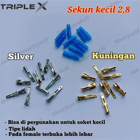Jual skun kecil pin terminal pipih soket kabel motor mobil kuningan ...