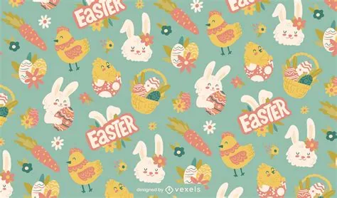 Easter Elements Pattern Design Vector Download