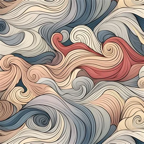 Boho Wavy Modern Swirls - Galt Ocean Designs