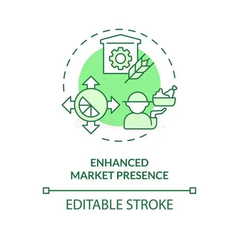 Thin Line Green Enhanced Market Presence Icon Concept Stock Vector ...
