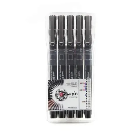 Uni Pin Teknik Çizim Kalem Seti 5'li Teknik Çizim Kalemi Uni