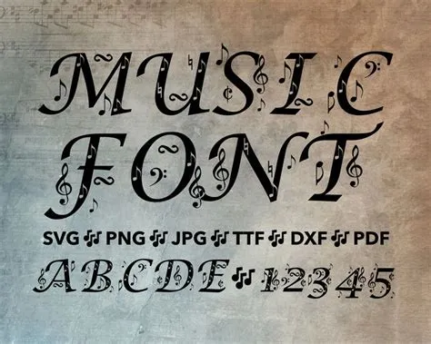 Music Font SVG - Music Note Font for Cricut - Music Notes Alphabet ...