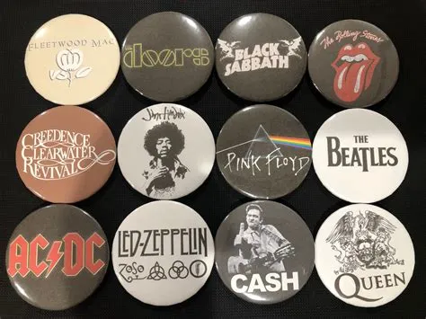 Classic Rock Pins, Pink Floyd, the Doors, Rolling Stones, the Beatles ...