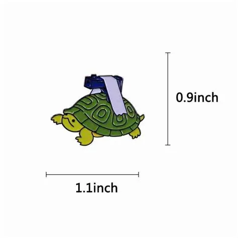 Walking Turtle ‘Blue Gun’ Enamel Pin – Distinct Pins