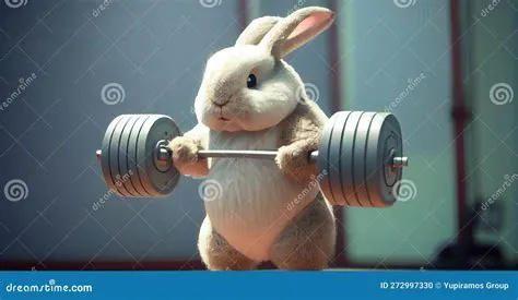 Muscular Rabbit Lifting Weights at Health Club Gym ,generative AI Stock ...