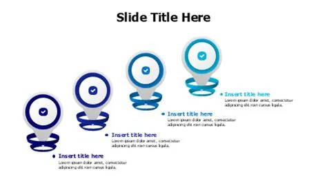 6 points 3D stairs with location pins infographic Inforgraphics & Slides