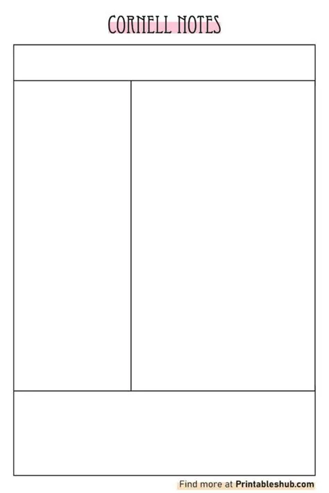 Blank Cornell Notes Templates With PDF Blank Cornell Notes Template ...