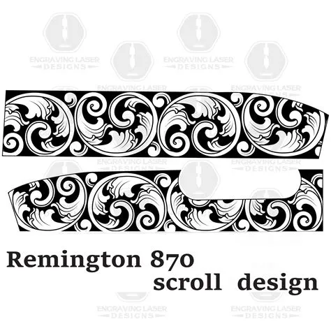 Engraving Laser Designs Remington 870 scroll design - Inspire Uplift