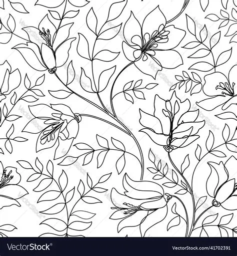 Flower Line Art Pattern at George Hodge blog