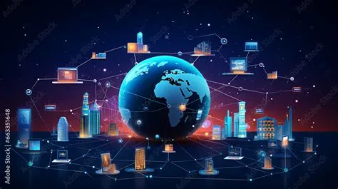 a global network of interconnected devices and data streams, with ...