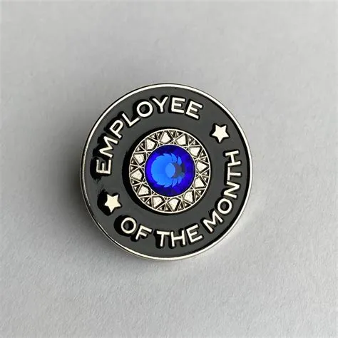 Employee of the Month Blue Sapphire Stone Award Lapel Pin | The Pin People