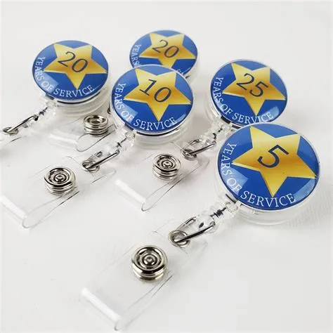 Years of Service Pins, Years of Service Badges, Retractable Badge Reel ...
