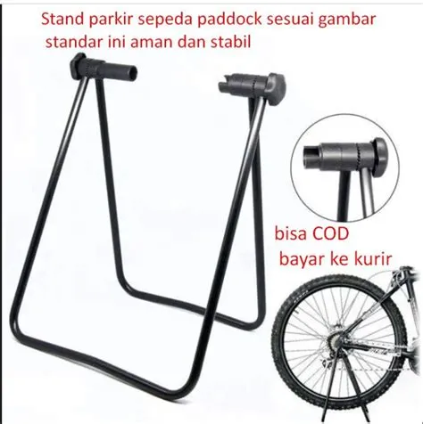 Stand parkir sepeda paddock sesuai gambar standar ini aman dan stabil ...