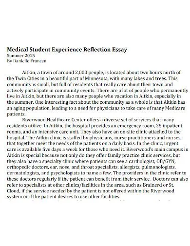 8+ Reflective Nursing Essay Examples to Download