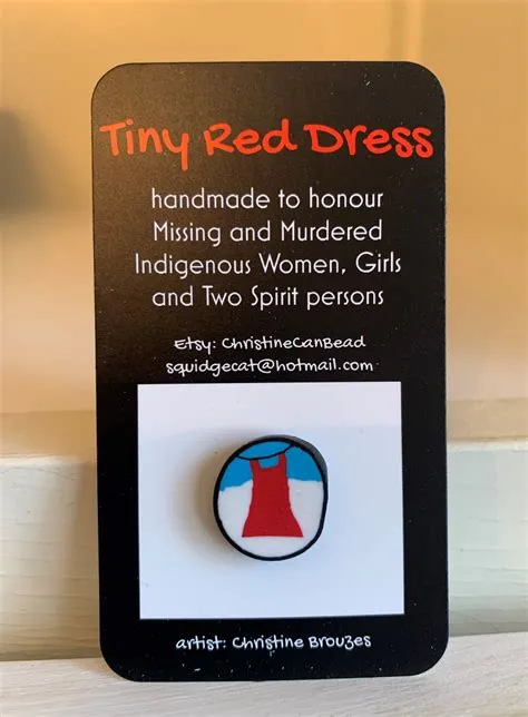 Tiny Red Dress Ceramic pin – Colouring It Forward