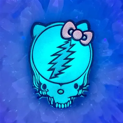 Download Blue Skull Bow Cartoon Pin Wallpaper | Wallpapers.com