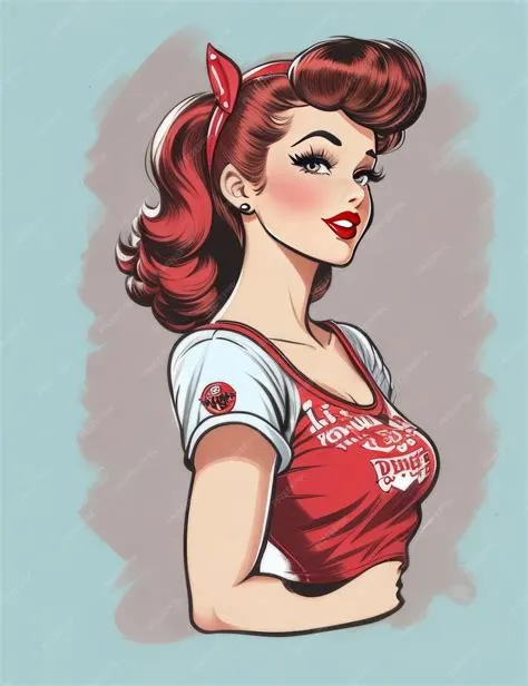 Premium AI Image | retro pinup woman illustration