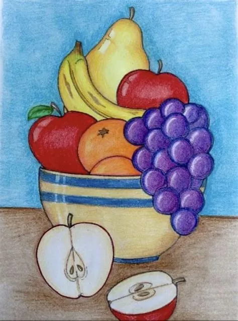 by shweta daga on Fruits | Art drawings for kids, Oil pastel ...