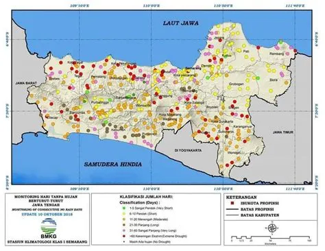 Gambar 9. Peta Sebaran Hari Tanpa Hujan per 10 Oktober (Sumber: Stasiun ...