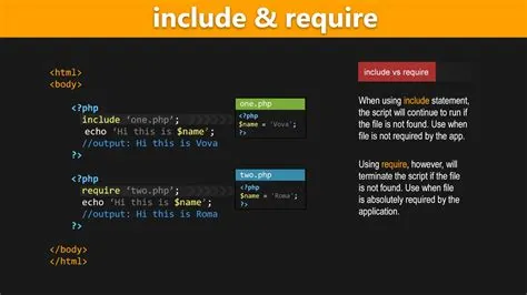PHP include and require Constructs Tutorial - YouTube