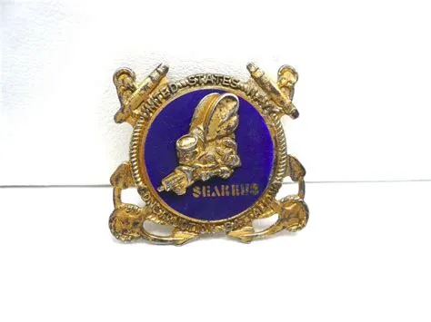 Original WWII US Navy "Seabees" Construction Battalions Gold Washed ...