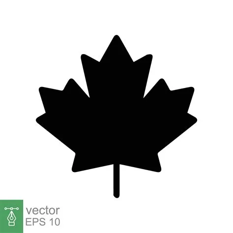 Autumn leaf canadian icon. Simple flat style. Black maple leaf, canada ...
