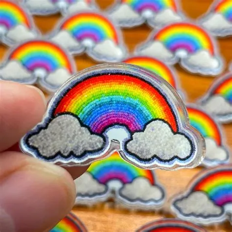 Rainbow Bead Pin - Etsy UK