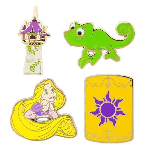 Disney Tangled Pin Trading Flair Set Rapunzel Pascal Tower Lantern ...